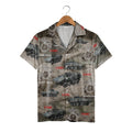 USMC Marine Corps Camouflage Military Vehicles Aloha Button Down Shirt Hawaiian Shirt