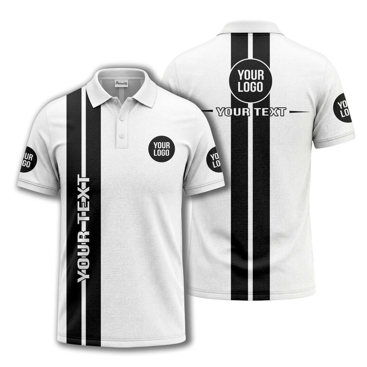 vertical stripe logo custom text polo shirt for modern professionals