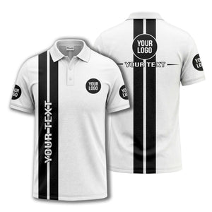 vertical stripe logo custom text polo shirt for modern professionals