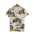Vintage Desert Motorcycle Adventure Hawaiian Shirt With Cacti & Mountain Landscape