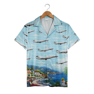 Vistajet Bombardier Global Inspired Stylis Hawaiian Shirt
