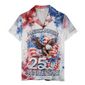 watercolor eagle american flag stars patriotic anniversary hawaiian shirt for men