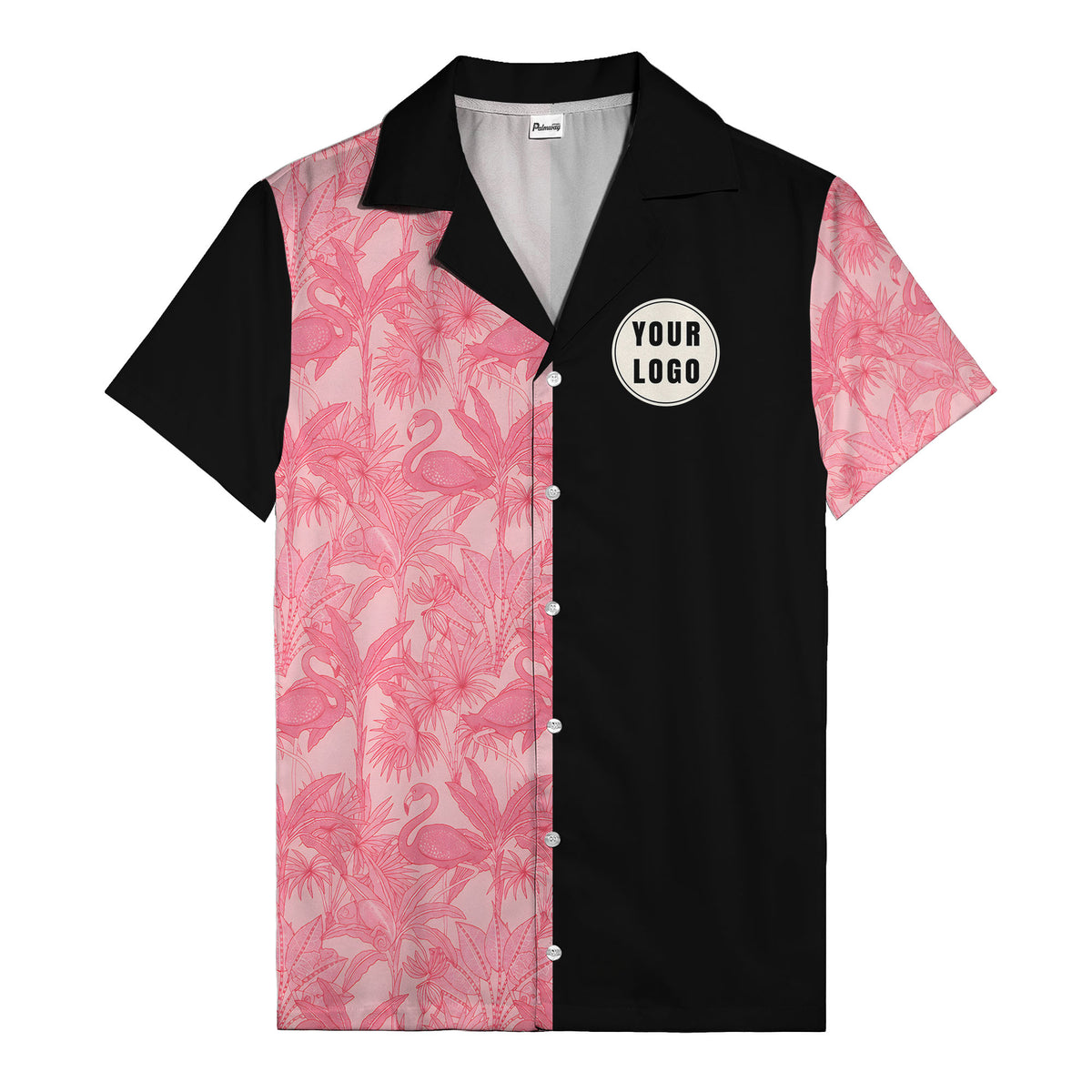 watercolor flamingo pineapple leaf repeat hawaiian shirt for men