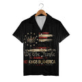 We The People Crown Hawaiian Shirt - Vintage Distressed Gold Stars & Stripes Design