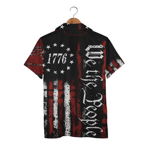1776 We The People Hawaiian Shirt - Distressed Grunge Stars & Stripes Freedom Print