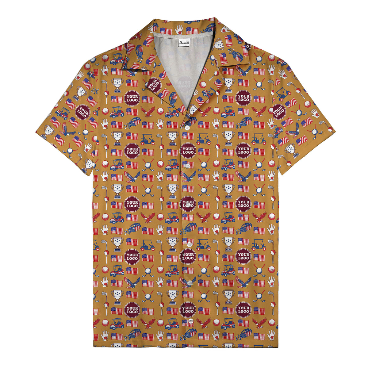 american flag eagle golf cart trophy hawaiian shirt for men