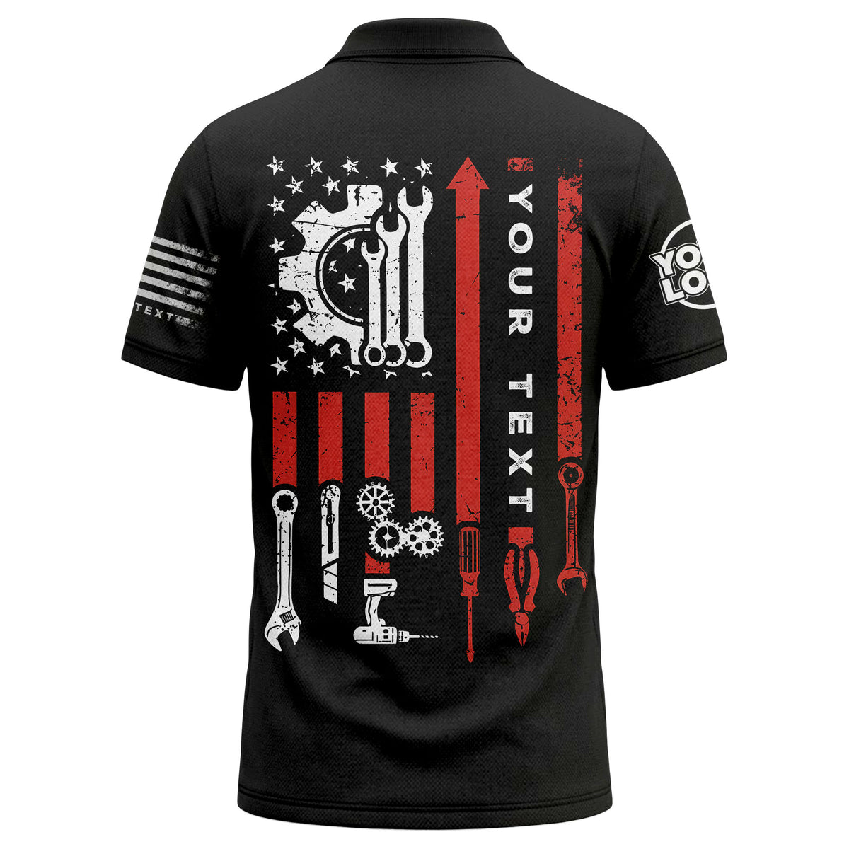 american flag stars & stripes patriotic custom logo polo shirt