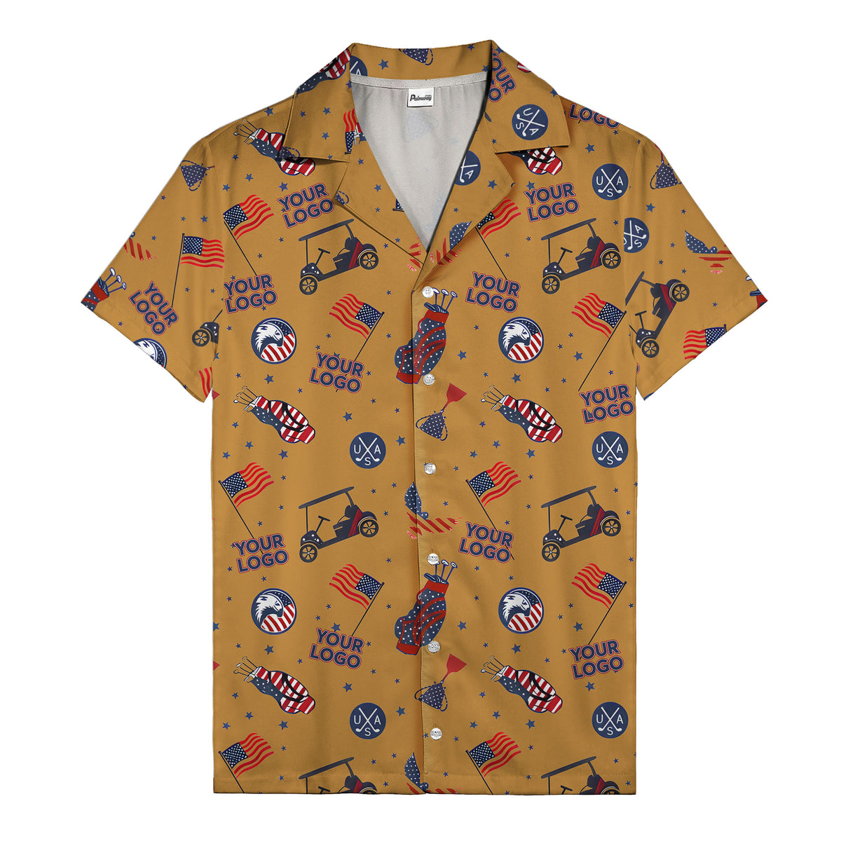 american golf flags bald eagles golf carts hawaiian shirt for men