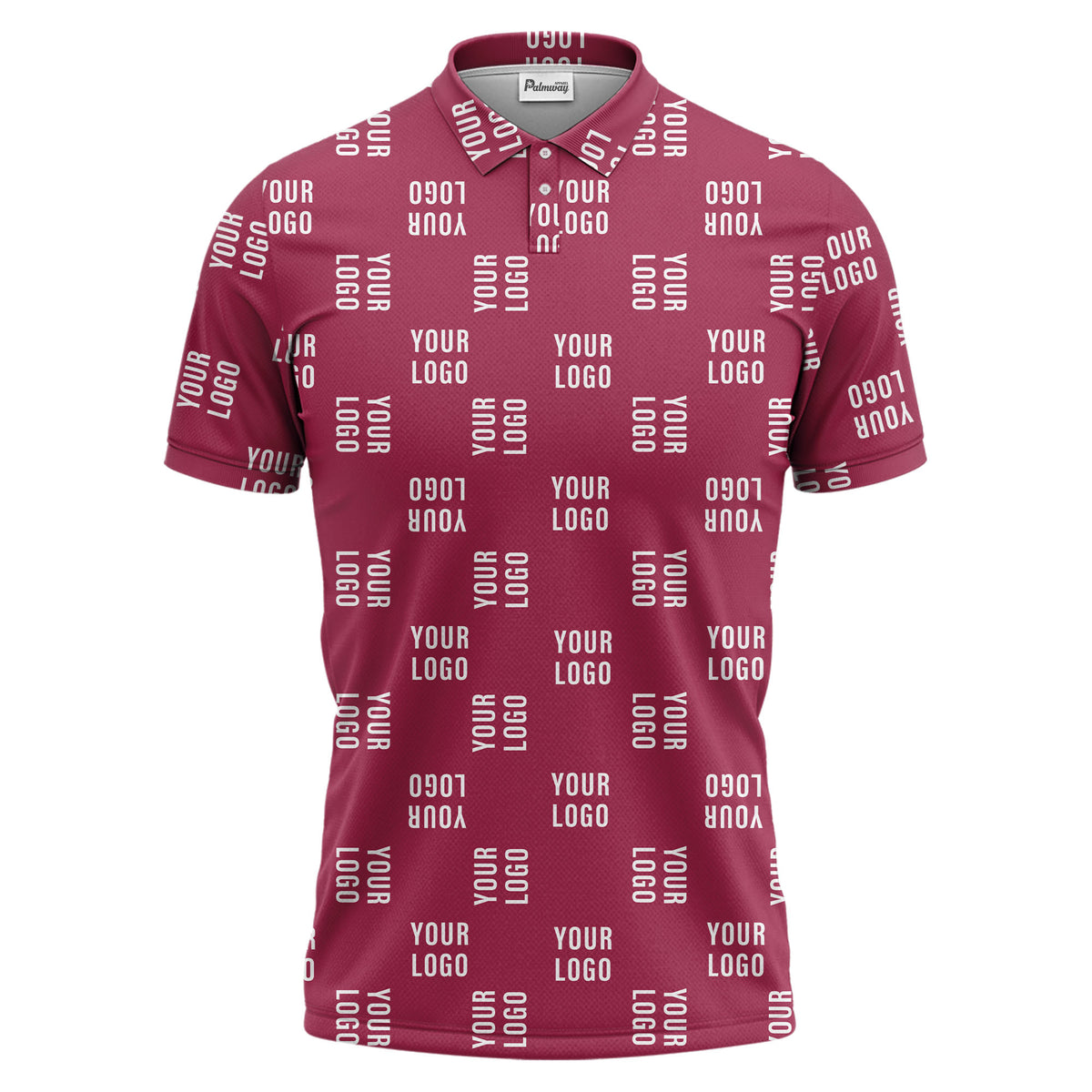 black repeat custom logo text pattern polo shirt for men