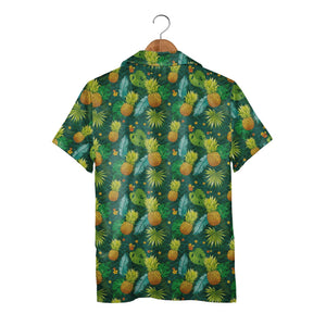 Colorful Hibiscus and Pineapple Hawaiian Shirt Tropical Medley