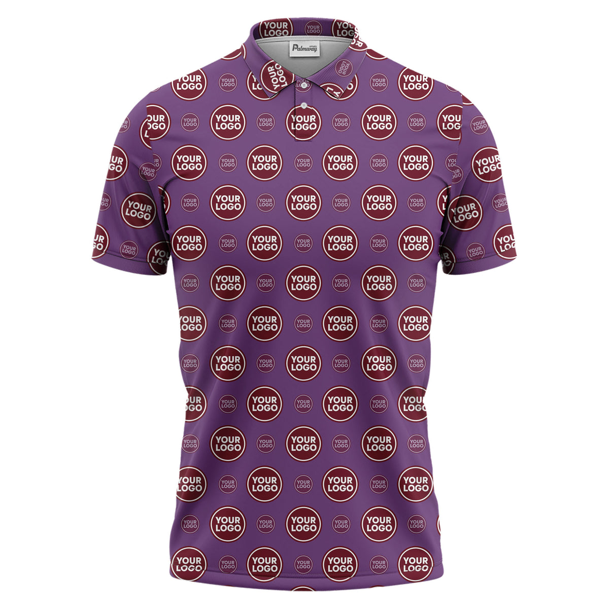 custom color logo polo shirt | bold geometric branding design