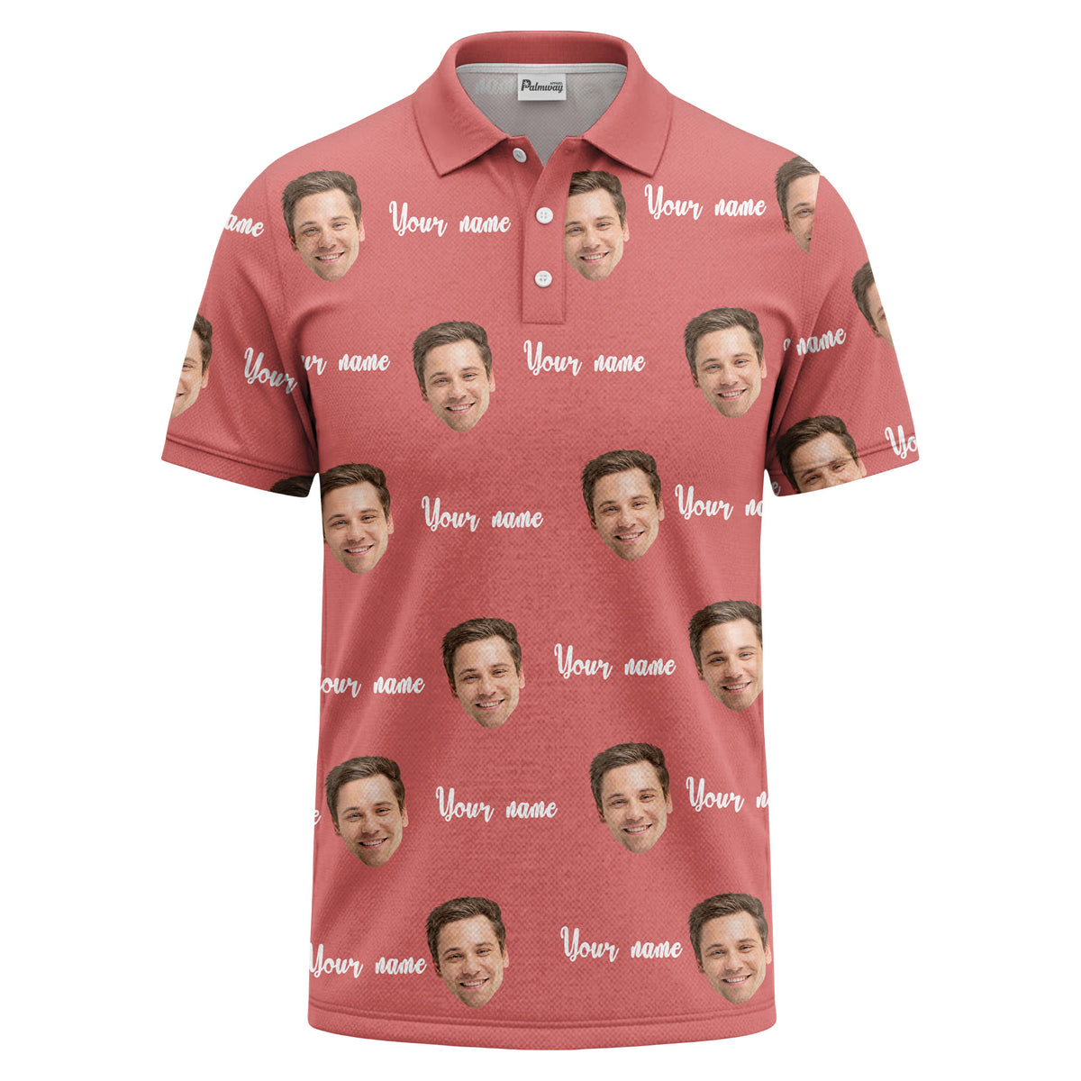 custom face portrait repeat polo shirt