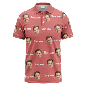 custom face portrait repeat polo shirt