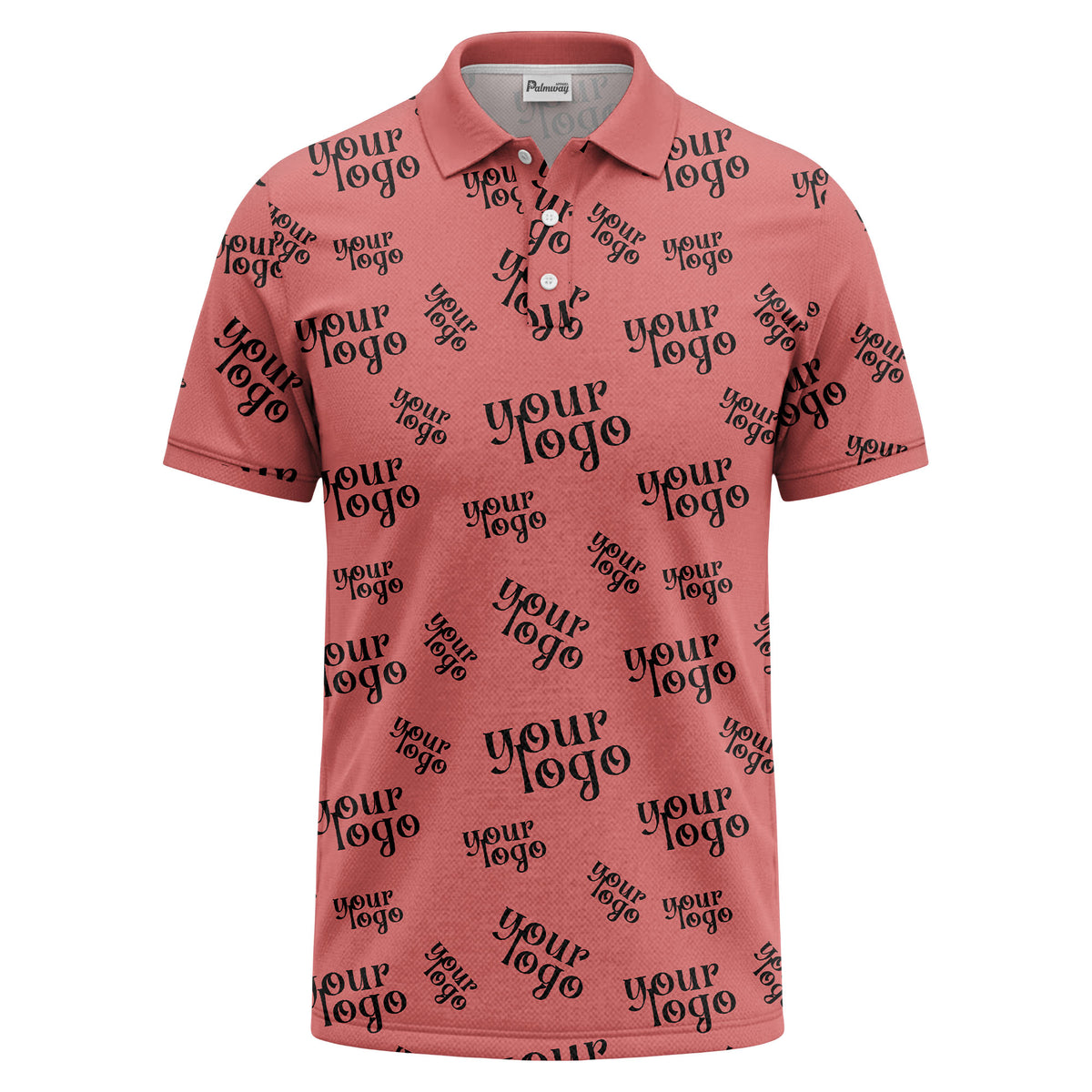 custom logo repeat typography minimalist polo shirt