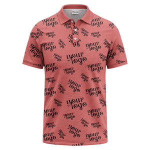custom logo repeat typography minimalist polo shirt
