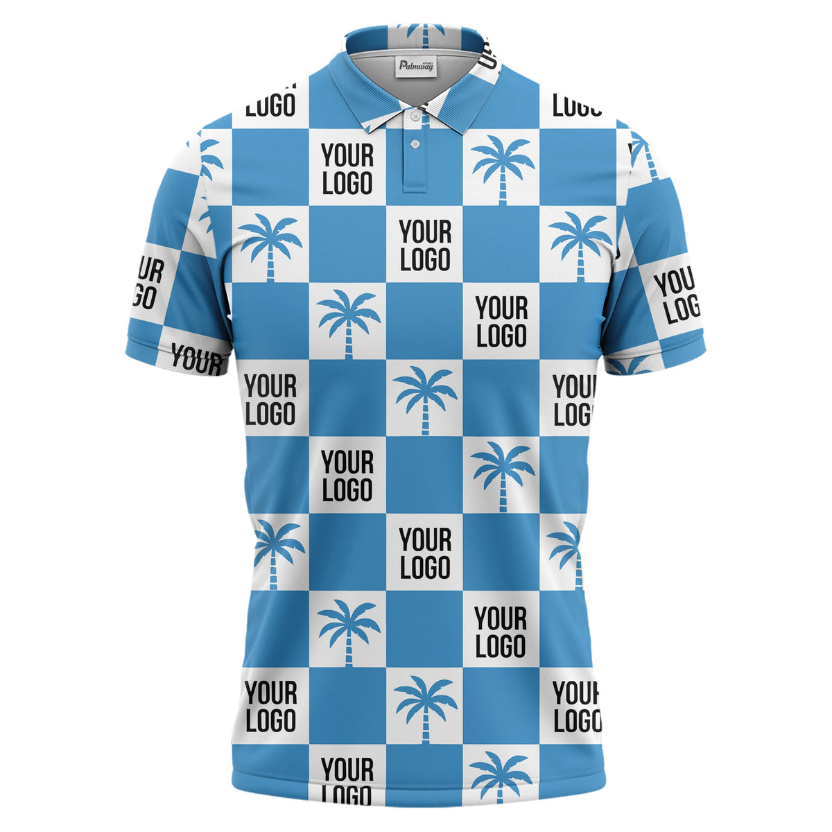 checkered palm tree polo shirt custom polo shirt
