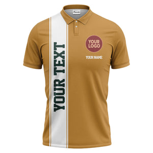 custom multi color repeating striped logo text sports polo shirt for team athletic events
