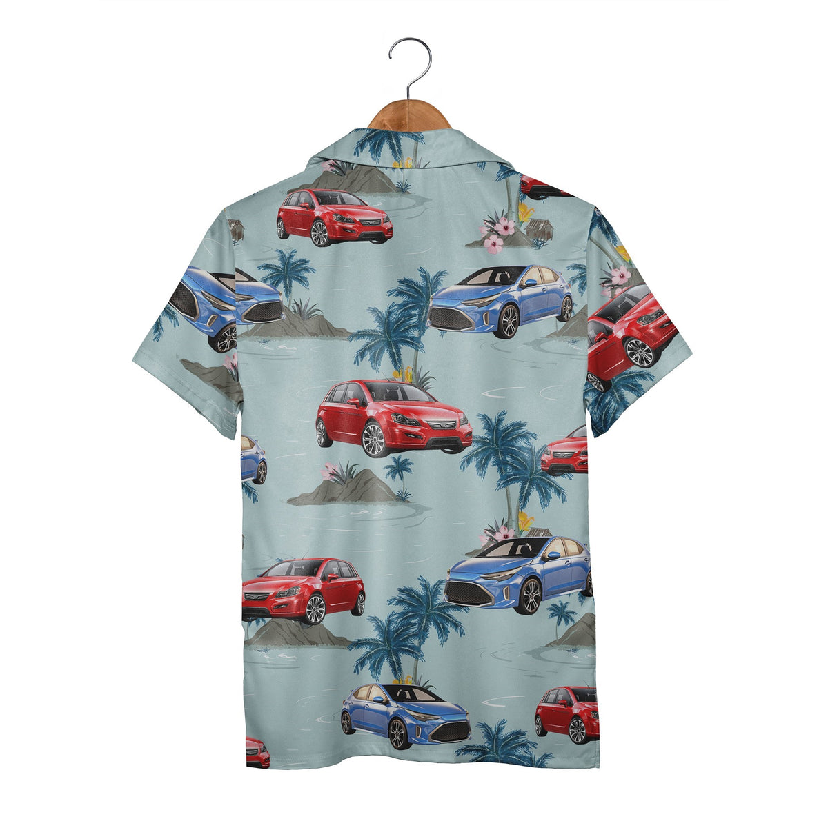 Custom Photo Light Blue Hawaiian Shirt