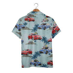 Custom Photo Light Blue Hawaiian Shirt