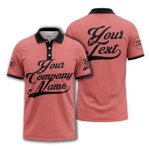 custom script logo corporate casual polo shirt for men