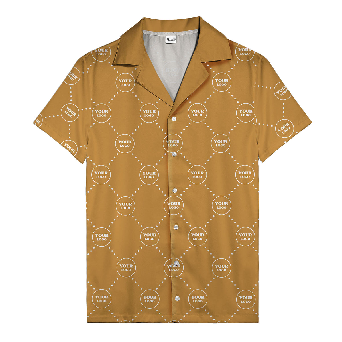customizable logo circles and dotted lines monochrome hawaiian shirt