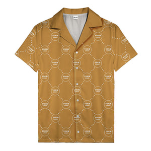 customizable logo circles and dotted lines monochrome hawaiian shirt
