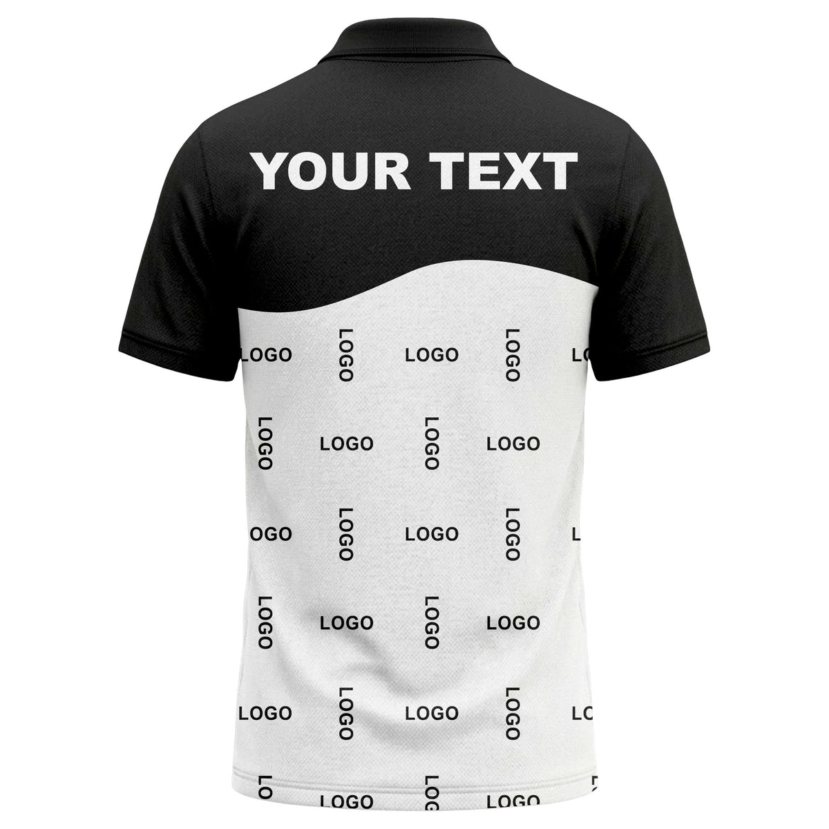 customizable monochrome logo repeat graphic polo shirt for professionals