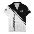 ABCDice Diagonal Stripe & Custom Logo Black White Polo Shirt For Men