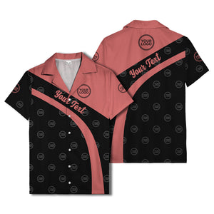 diagonal black stripe custom logo personalized hawaiian shirt
