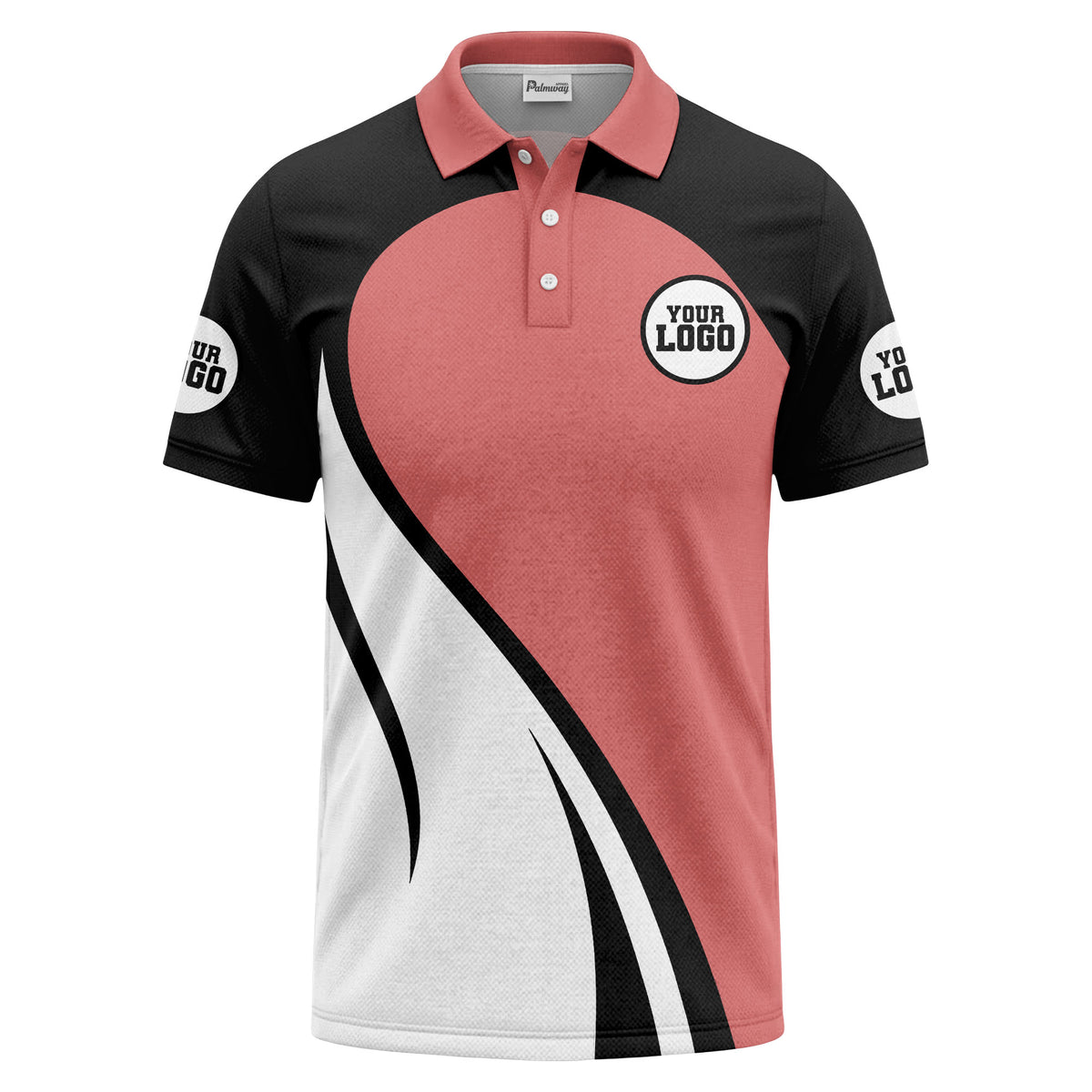 diagonal stripe custom logo modern graphic polo shirt