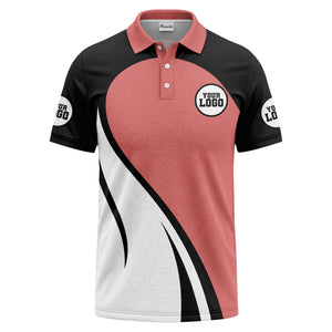 diagonal stripe custom logo modern graphic polo shirt