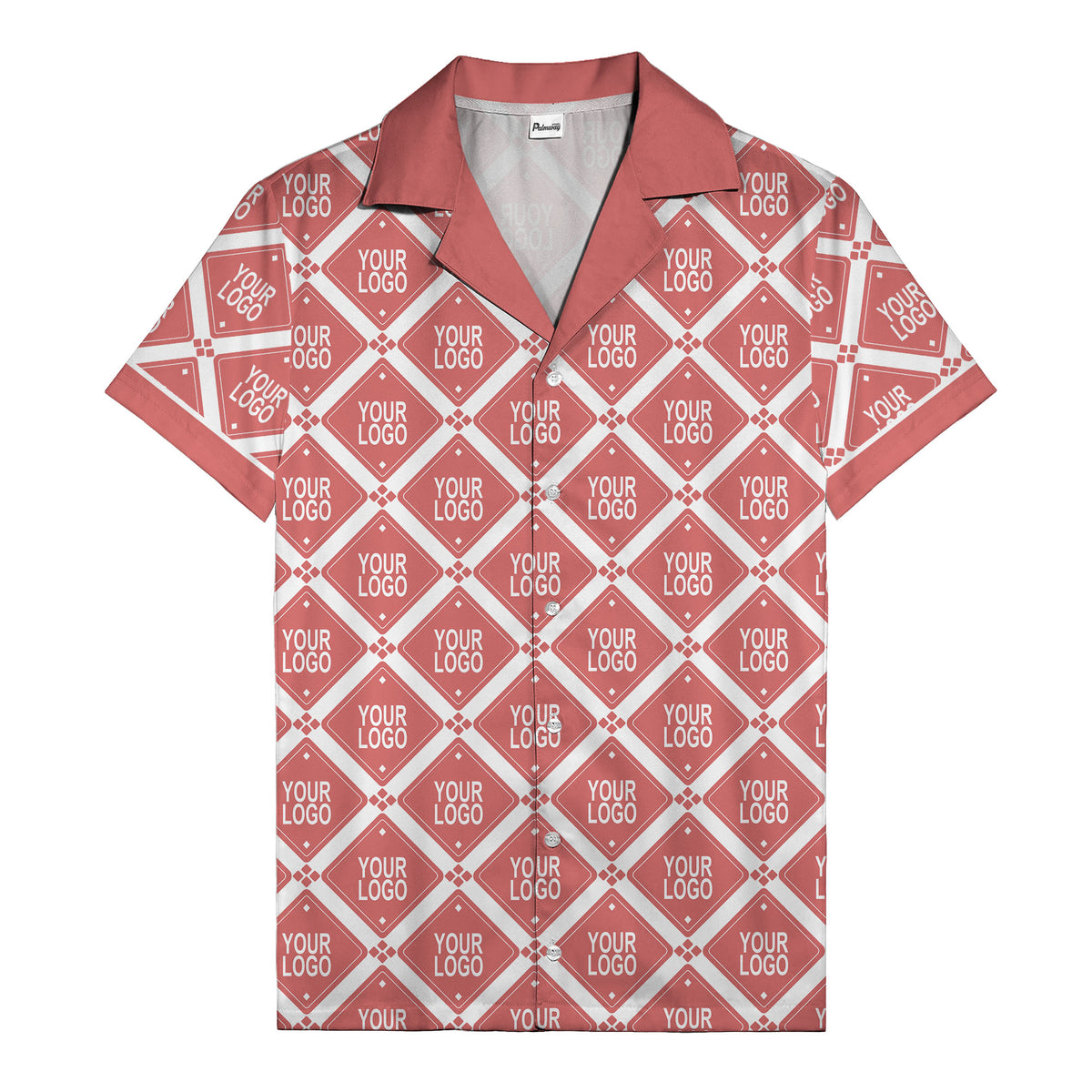 diamond repeat logo geometric hawaiian shirt for men