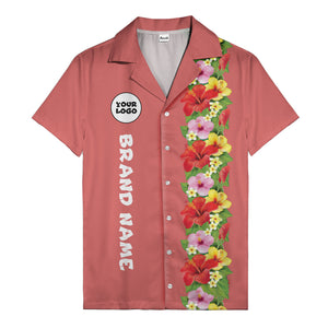Sunset Hibiscus Explosion Tropical Floral Illustrated Hawaiian Shirt For Men
