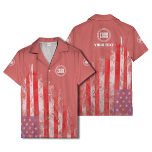 fiery bald eagle & stars stripes hawaiian shirt for men