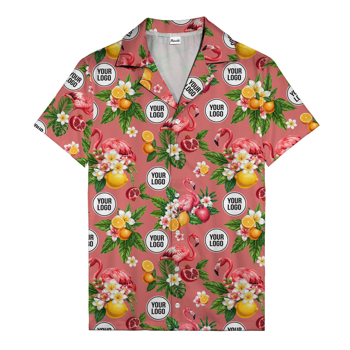 flamingo & pomegranate paradise hawaiian shirt for men