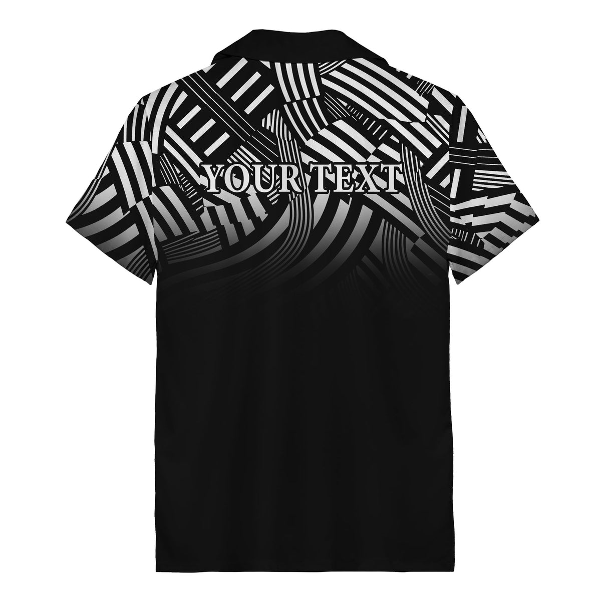 geometric waves & stripes abstract hawaiian shirt for men