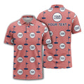golf flag logo repeat pattern country club golf polo shirt