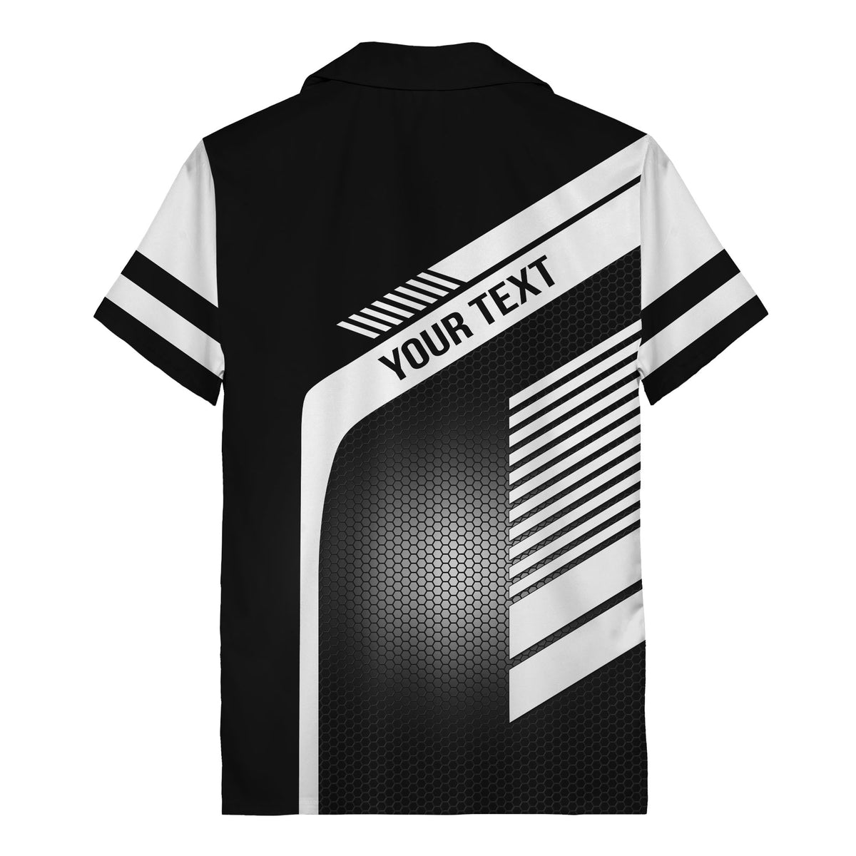 hexagon grid diagonal stripes modern geometric hawaiian shirt for men