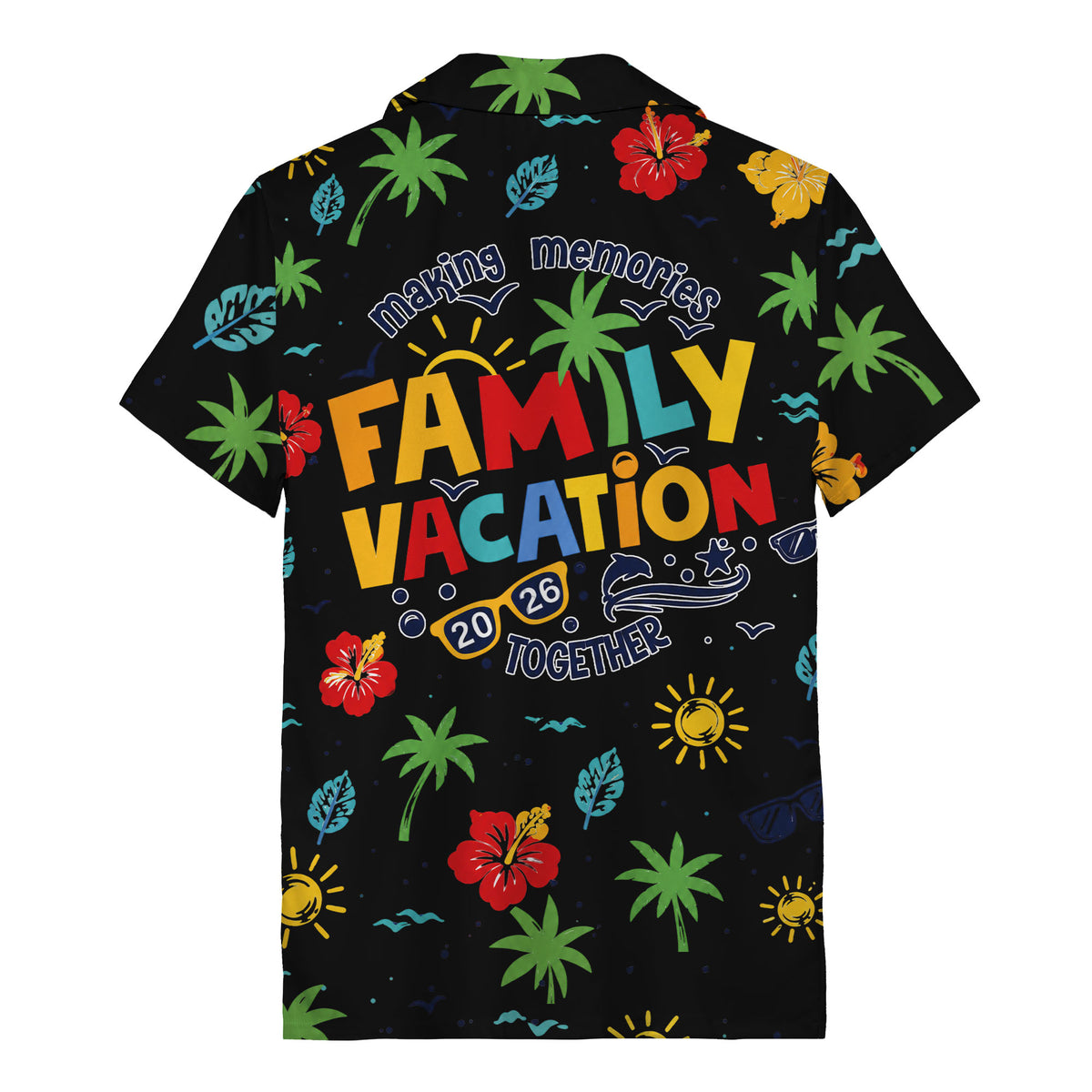 hibiscus palm sunglasses watercolor hawaiian shirt for men