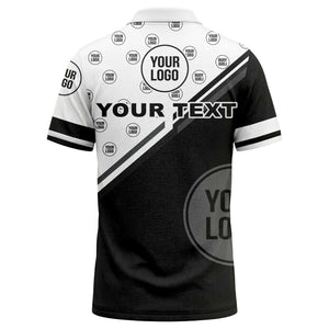 logo repeat diagonal stripe customizable polo shirt for teams