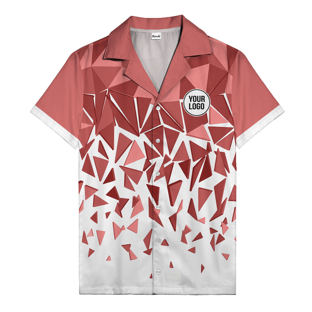 modern abstract triangular geometric hawaiian shirt for men