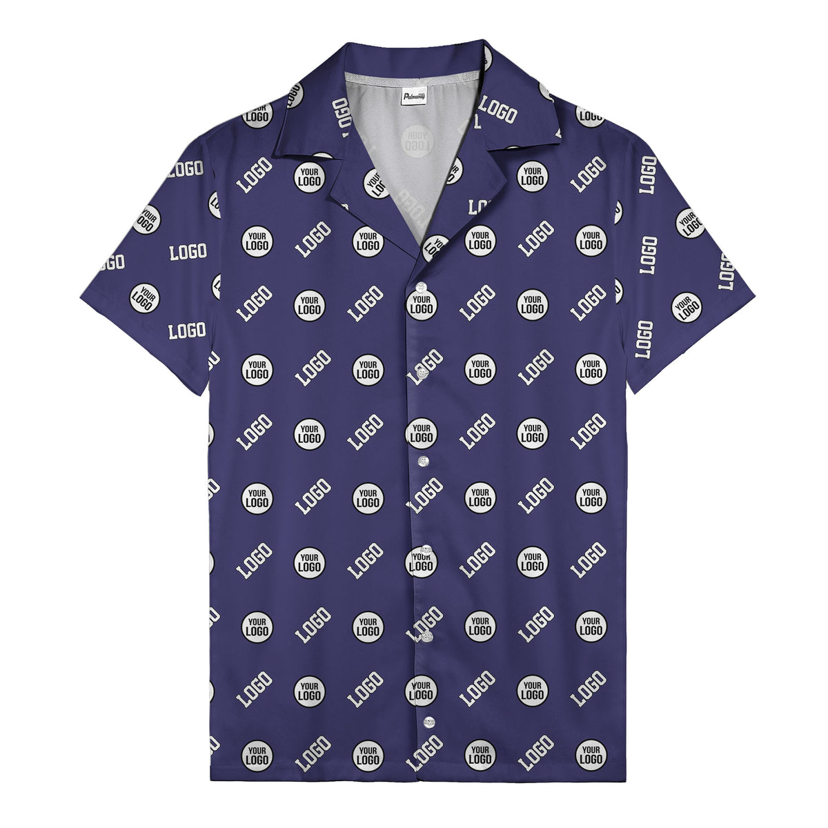 Modern Logo Circle Repeat Blue Hawaiian Shirt For Men