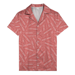 monochrome your logo repeat text graphic hawaiian shirt for men