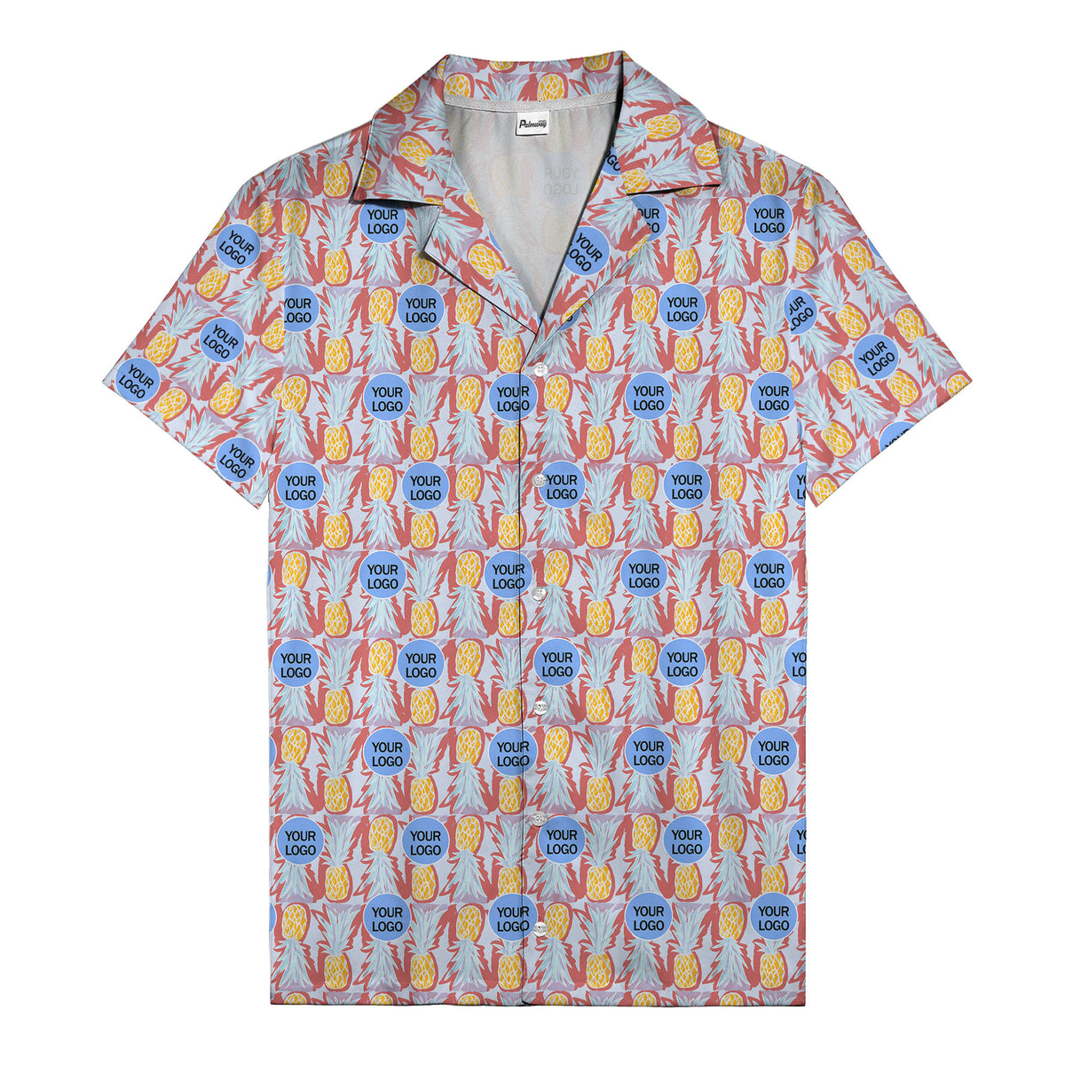 pineapple repeat & custom logo aloha hawaiian shirt
