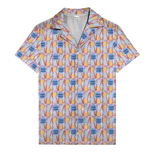 pineapple repeat & custom logo aloha hawaiian shirt