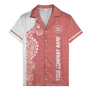 polynesian tribal tattoo motifs black white custom logo hawaiian shirt