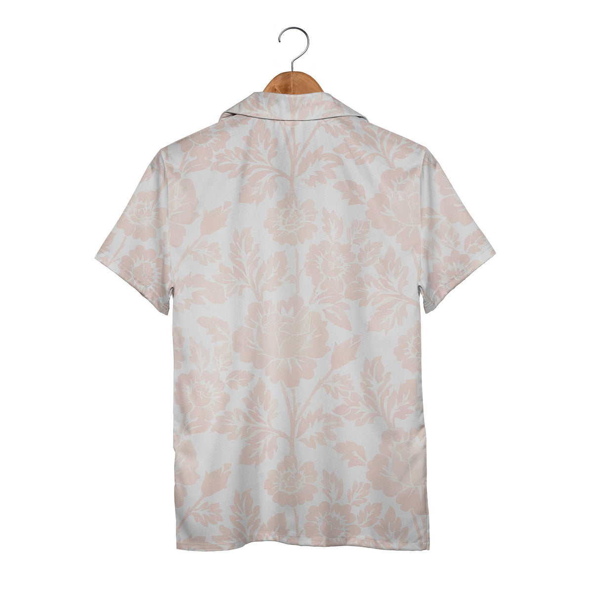 Save The Date Hawaiian Shirt with Damask Floral Pattern in Blush Pink