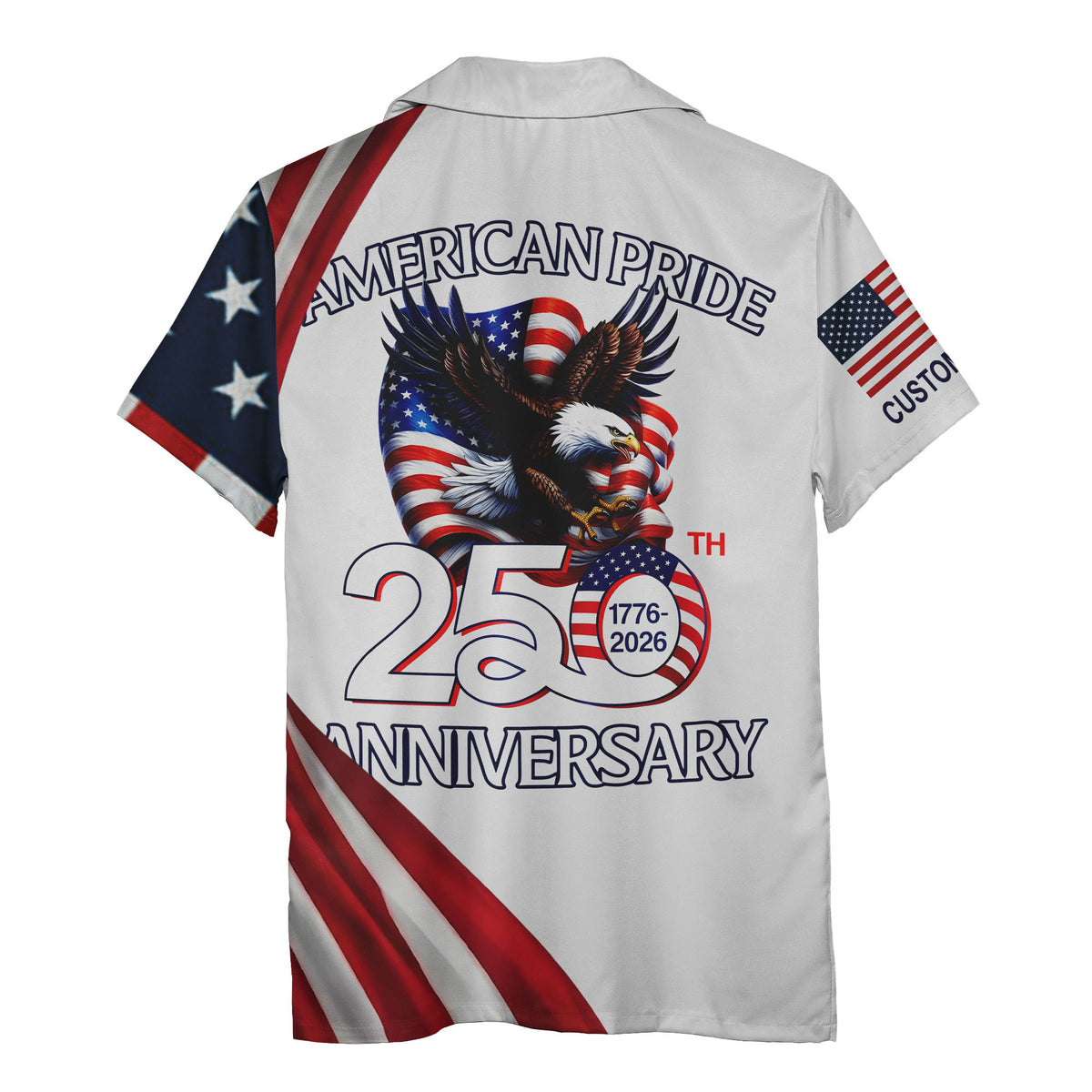 Soaring Bald Eagle American Flag Stars & Stripes Splatter Patriotic 4Th Of July Aloha Button Down Sh