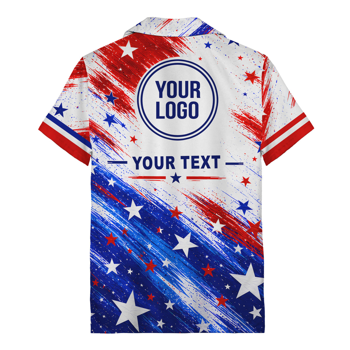 stars & stripes diagonal brushstroke american flag hawaiian shirt