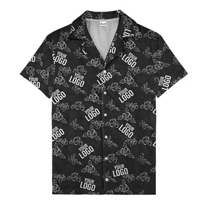 Tropical Red Hibiscus Floral Repeating Polo Shirt For Island Golf Days